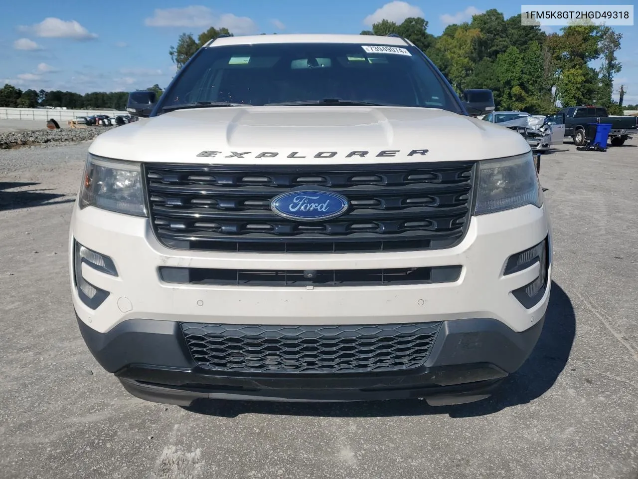 2017 Ford Explorer Sport VIN: 1FM5K8GT2HGD49318 Lot: 73949074