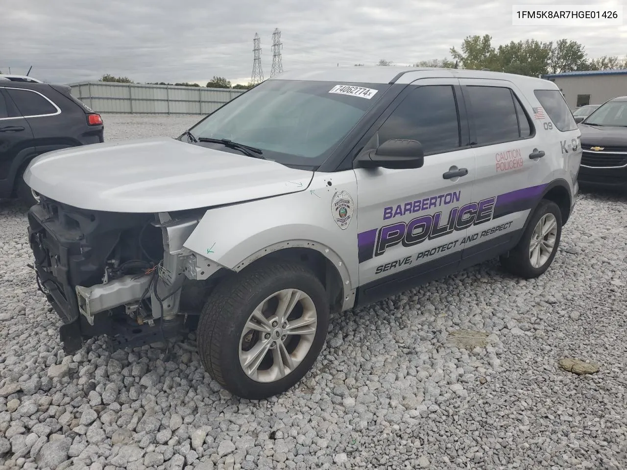 2017 Ford Explorer Police Interceptor VIN: 1FM5K8AR7HGE01426 Lot: 74062774