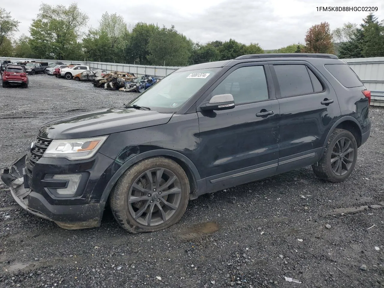 2017 Ford Explorer Xlt VIN: 1FM5K8D88HGC02209 Lot: 74081374