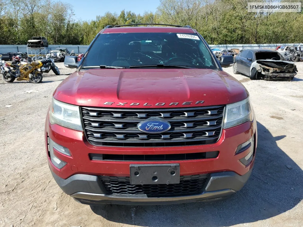 2017 Ford Explorer Xlt VIN: 1FM5K8D86HGB63507 Lot: 74376304