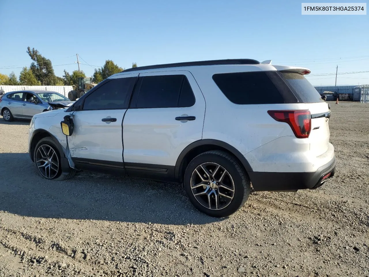 2017 Ford Explorer Sport VIN: 1FM5K8GT3HGA25374 Lot: 74401944