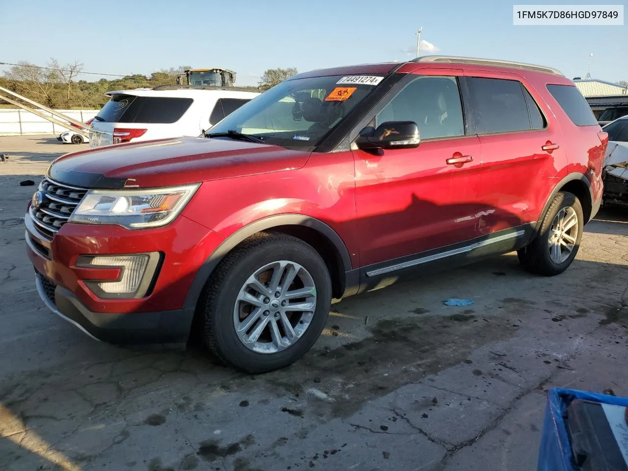 2017 Ford Explorer Xlt VIN: 1FM5K7D86HGD97849 Lot: 74491274