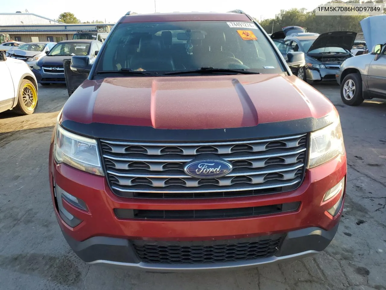 2017 Ford Explorer Xlt VIN: 1FM5K7D86HGD97849 Lot: 74491274