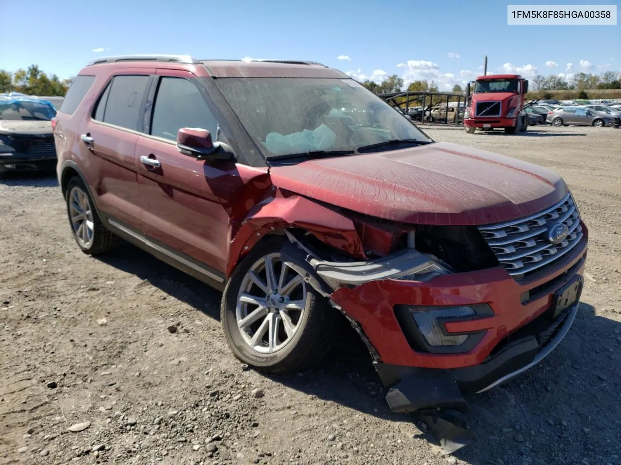 2017 Ford Explorer Limited VIN: 1FM5K8F85HGA00358 Lot: 74758644