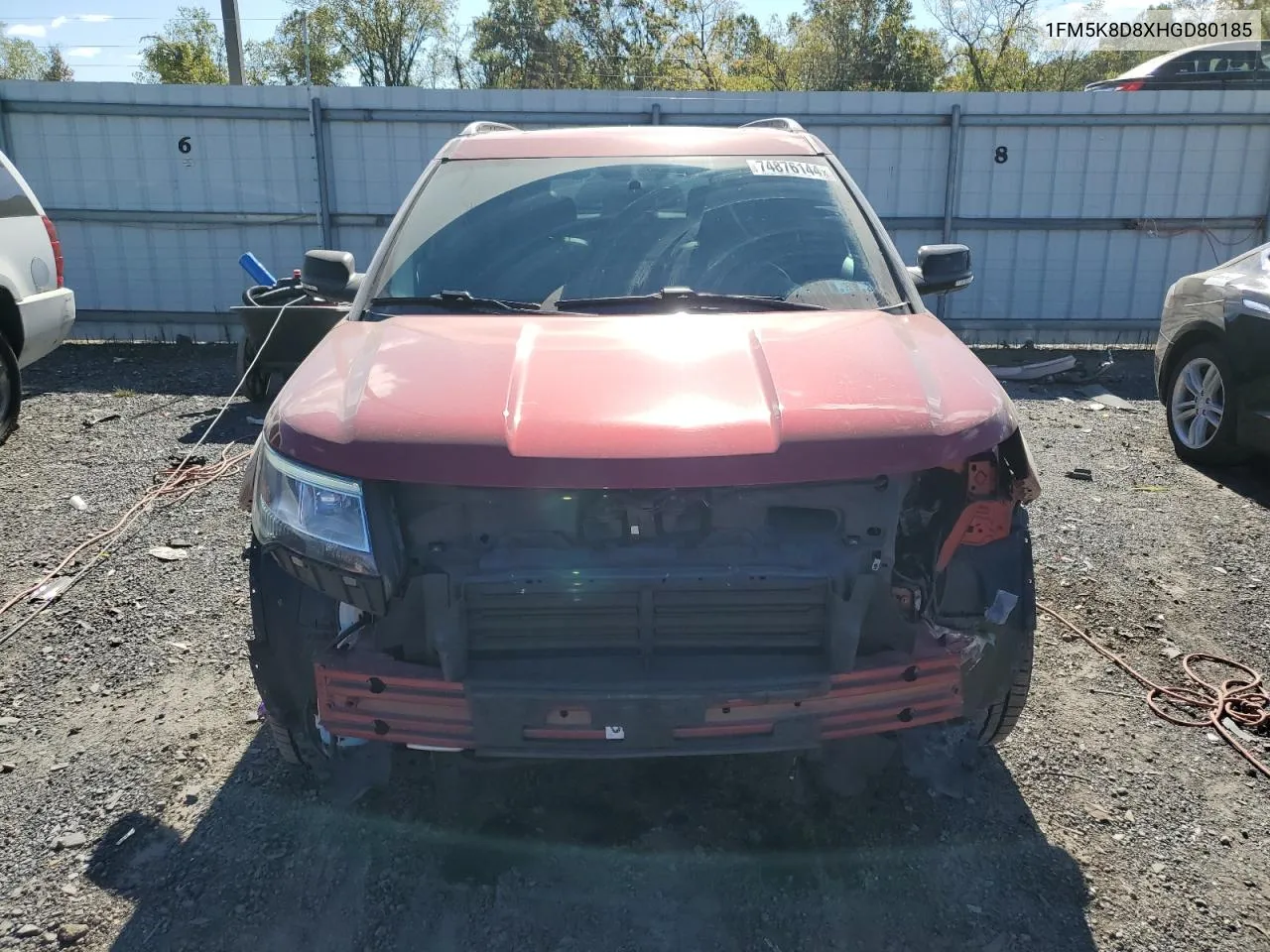 2017 Ford Explorer Xlt VIN: 1FM5K8D8XHGD80185 Lot: 74876144