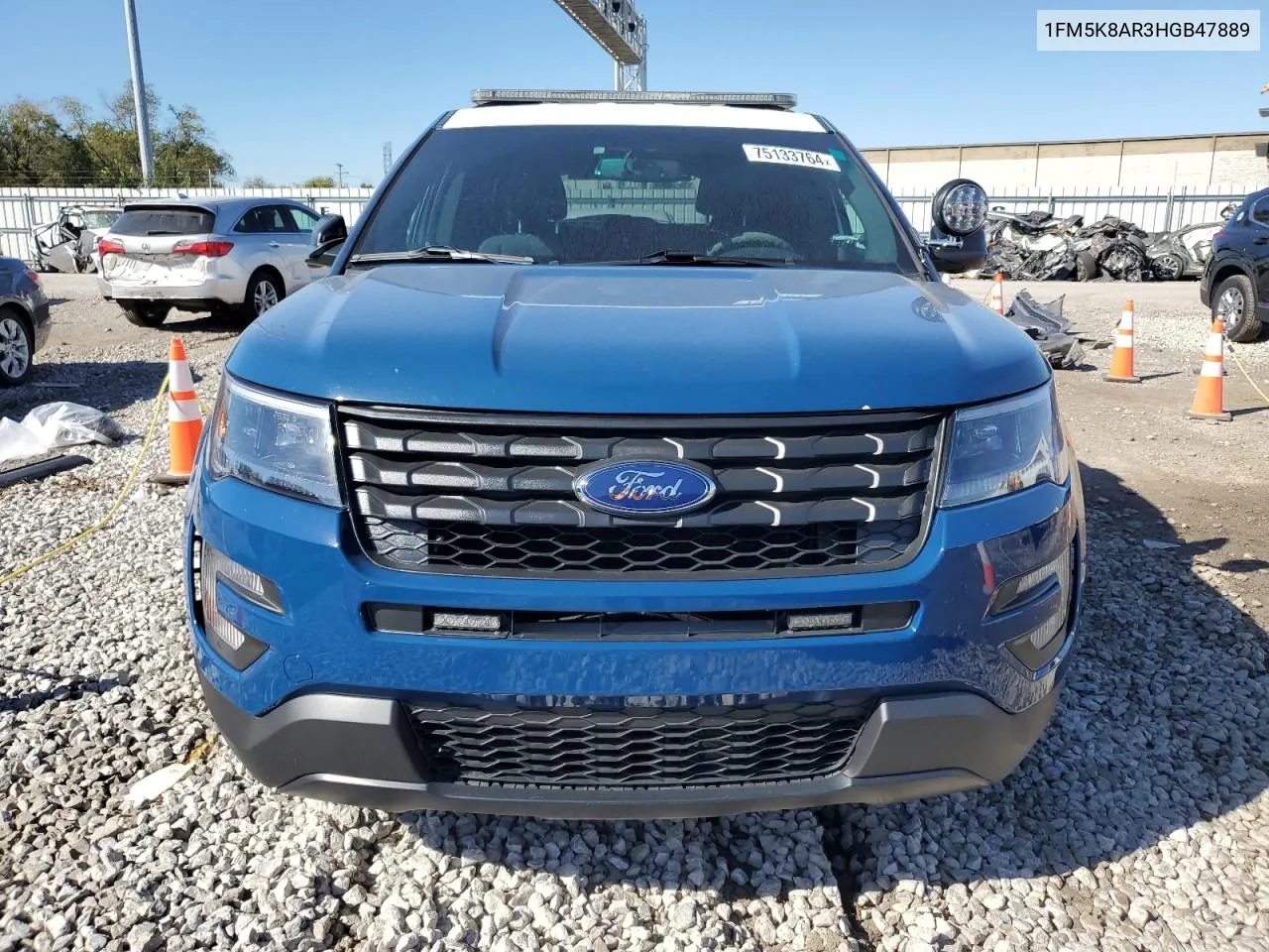 2017 Ford Explorer Police Interceptor VIN: 1FM5K8AR3HGB47889 Lot: 75133764