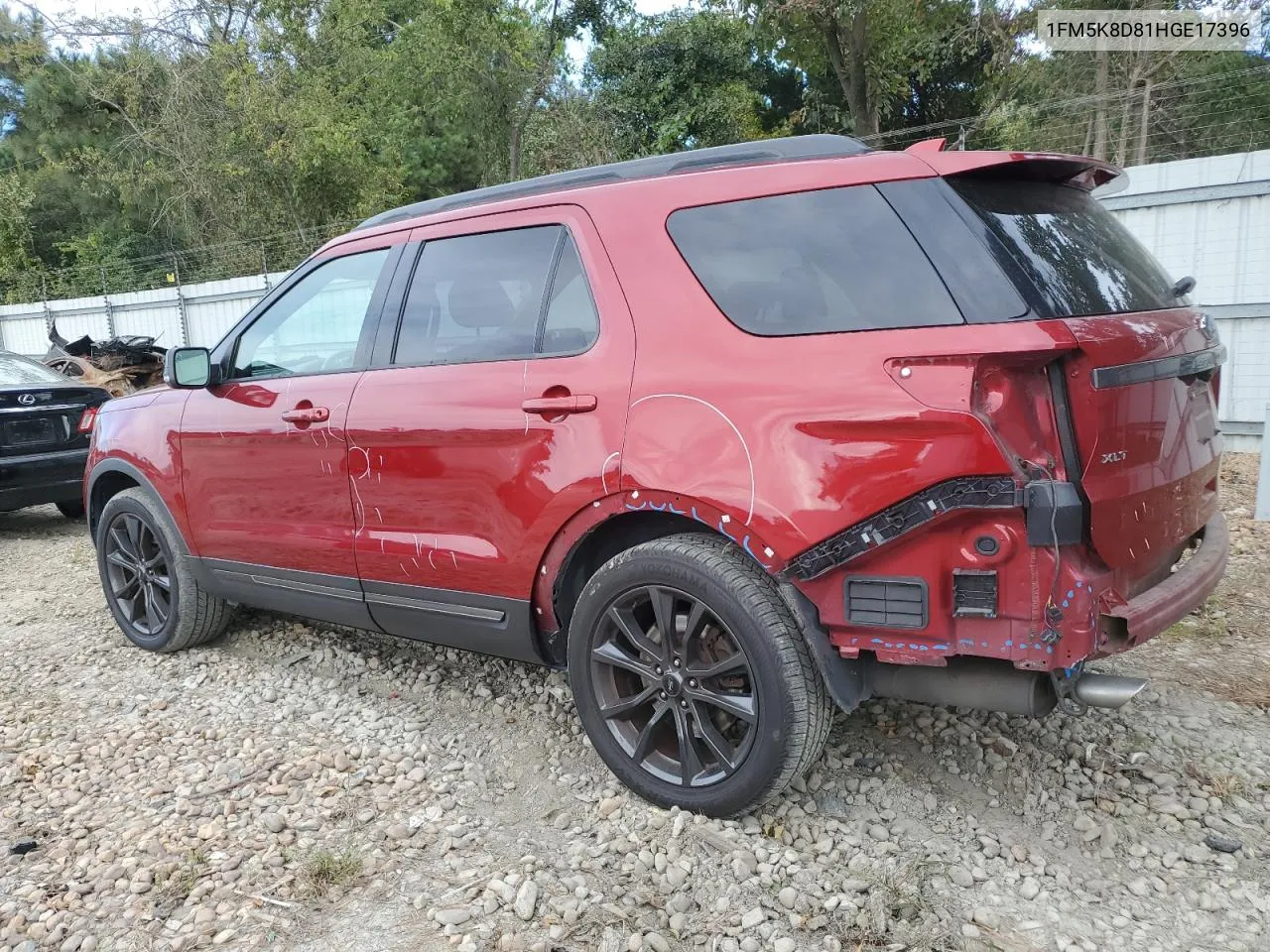 2017 Ford Explorer Xlt VIN: 1FM5K8D81HGE17396 Lot: 75155714