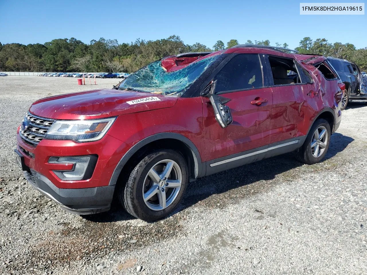 2017 Ford Explorer Xlt VIN: 1FM5K8DH2HGA19615 Lot: 75245454