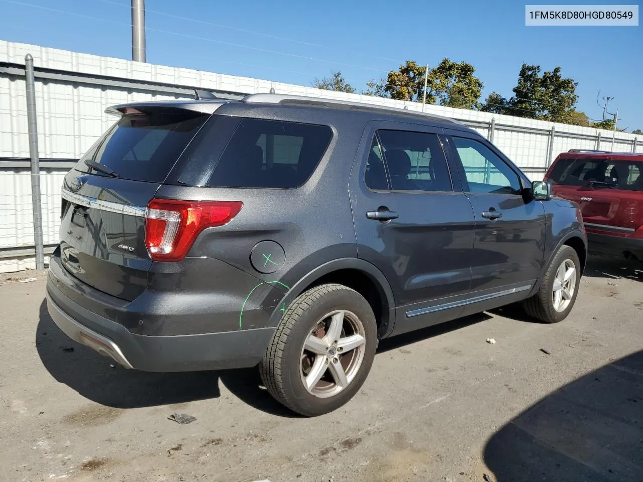 2017 Ford Explorer Xlt VIN: 1FM5K8D80HGD80549 Lot: 75277734