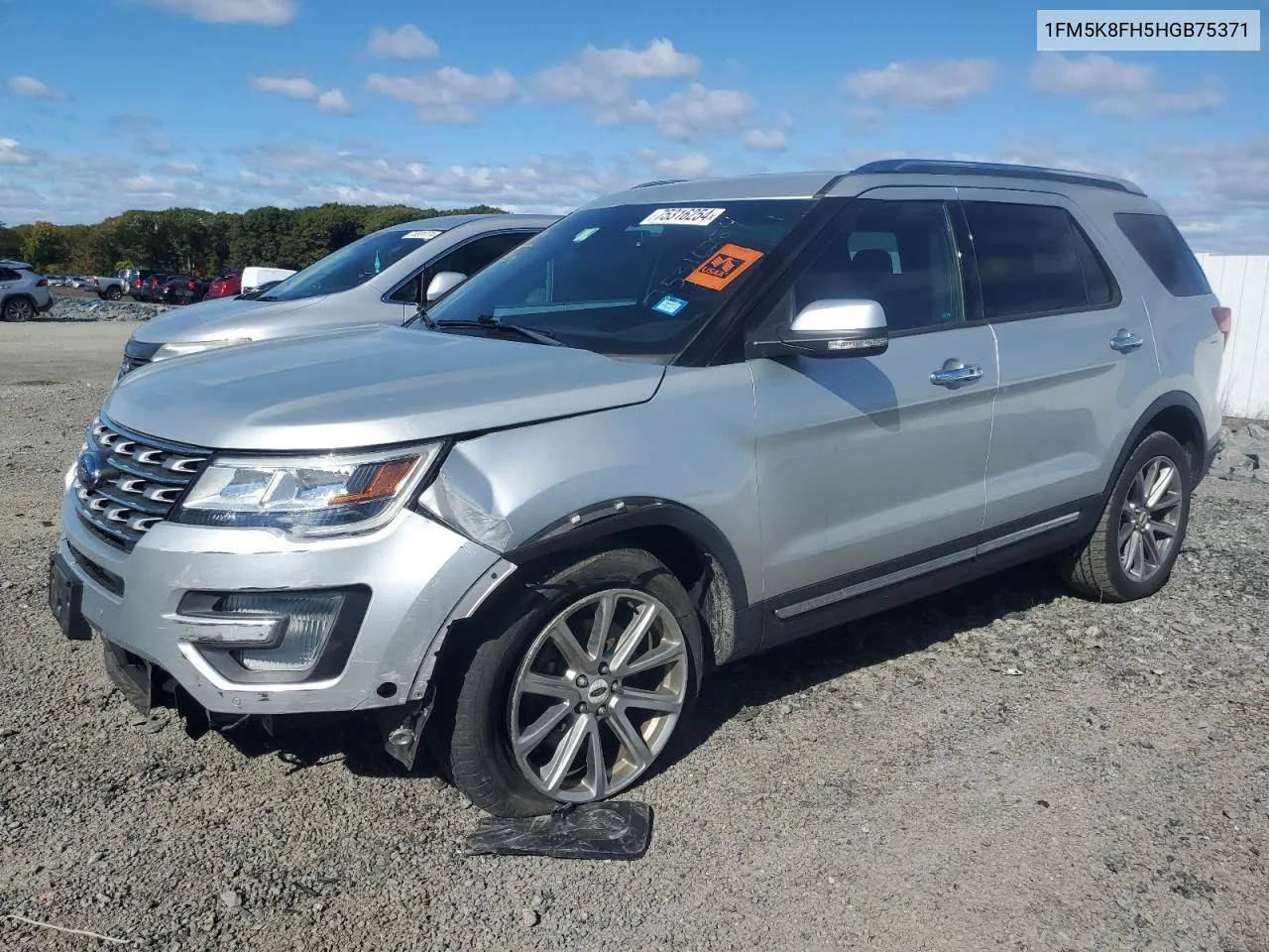 2017 Ford Explorer Limited VIN: 1FM5K8FH5HGB75371 Lot: 75316254