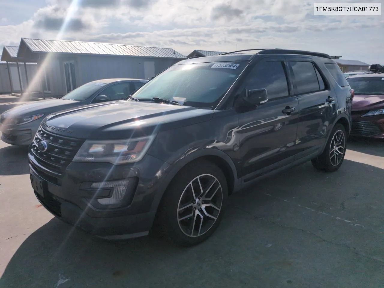 2017 Ford Explorer Sport VIN: 1FM5K8GT7HGA01773 Lot: 75332954