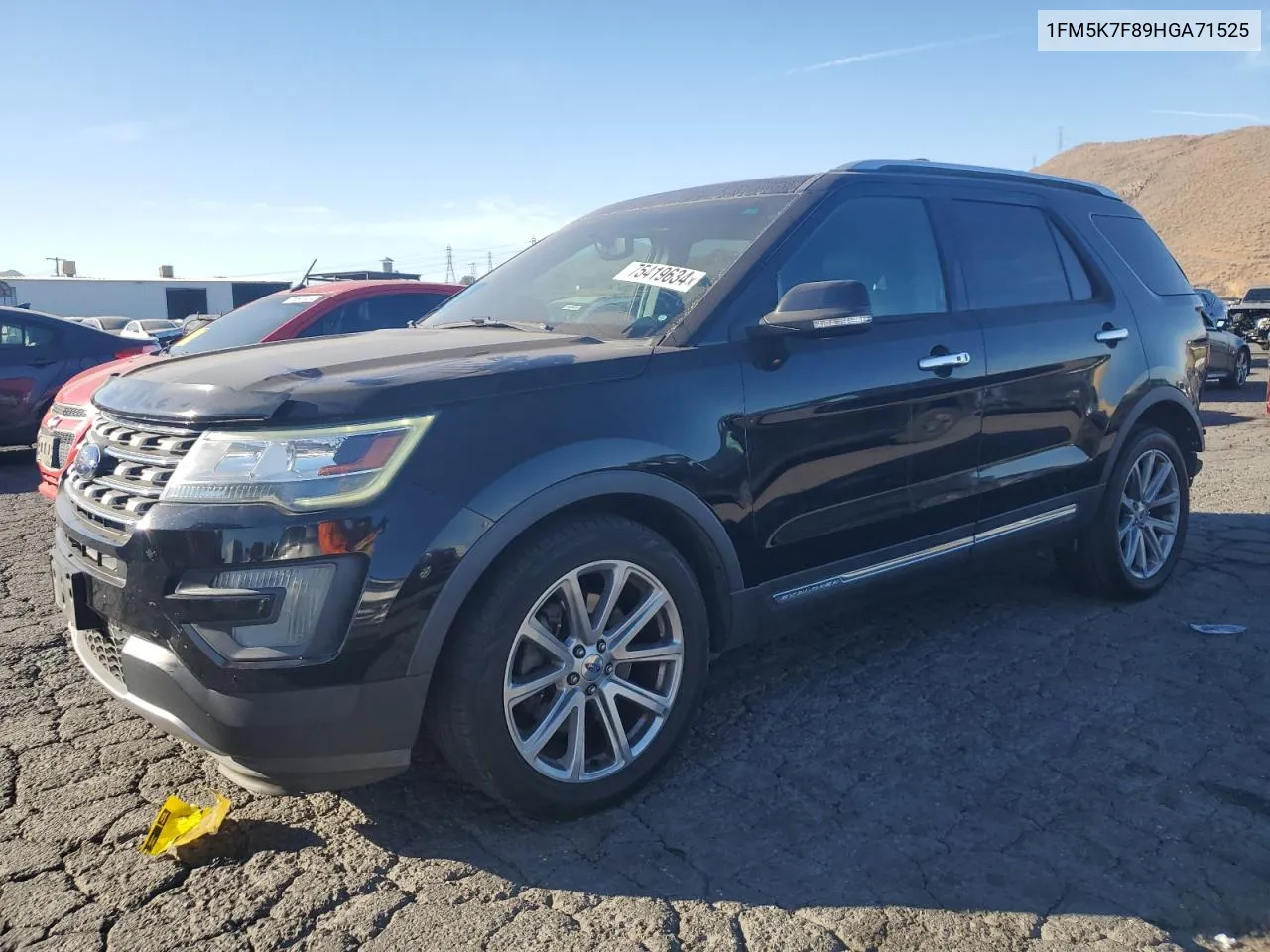 2017 Ford Explorer Limited VIN: 1FM5K7F89HGA71525 Lot: 75419634