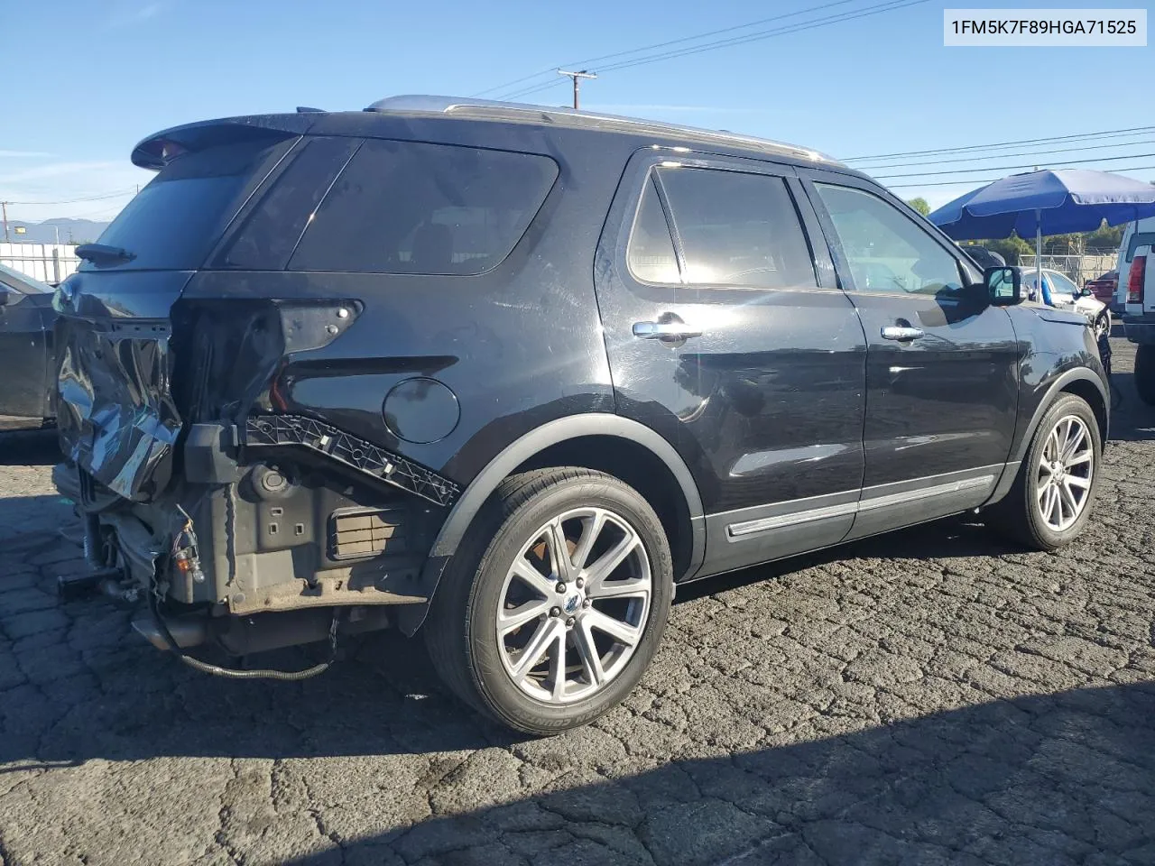 2017 Ford Explorer Limited VIN: 1FM5K7F89HGA71525 Lot: 75419634