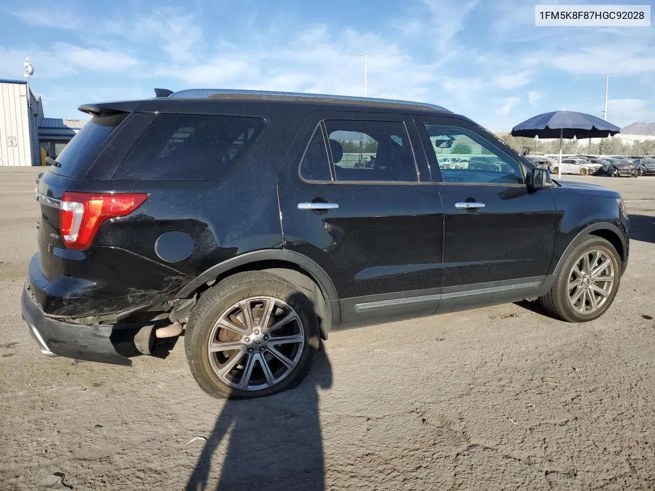 2017 Ford Explorer Limited VIN: 1FM5K8F87HGC92028 Lot: 75438604