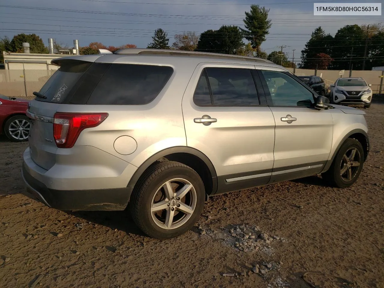 2017 Ford Explorer Xlt VIN: 1FM5K8D80HGC56314 Lot: 75488194