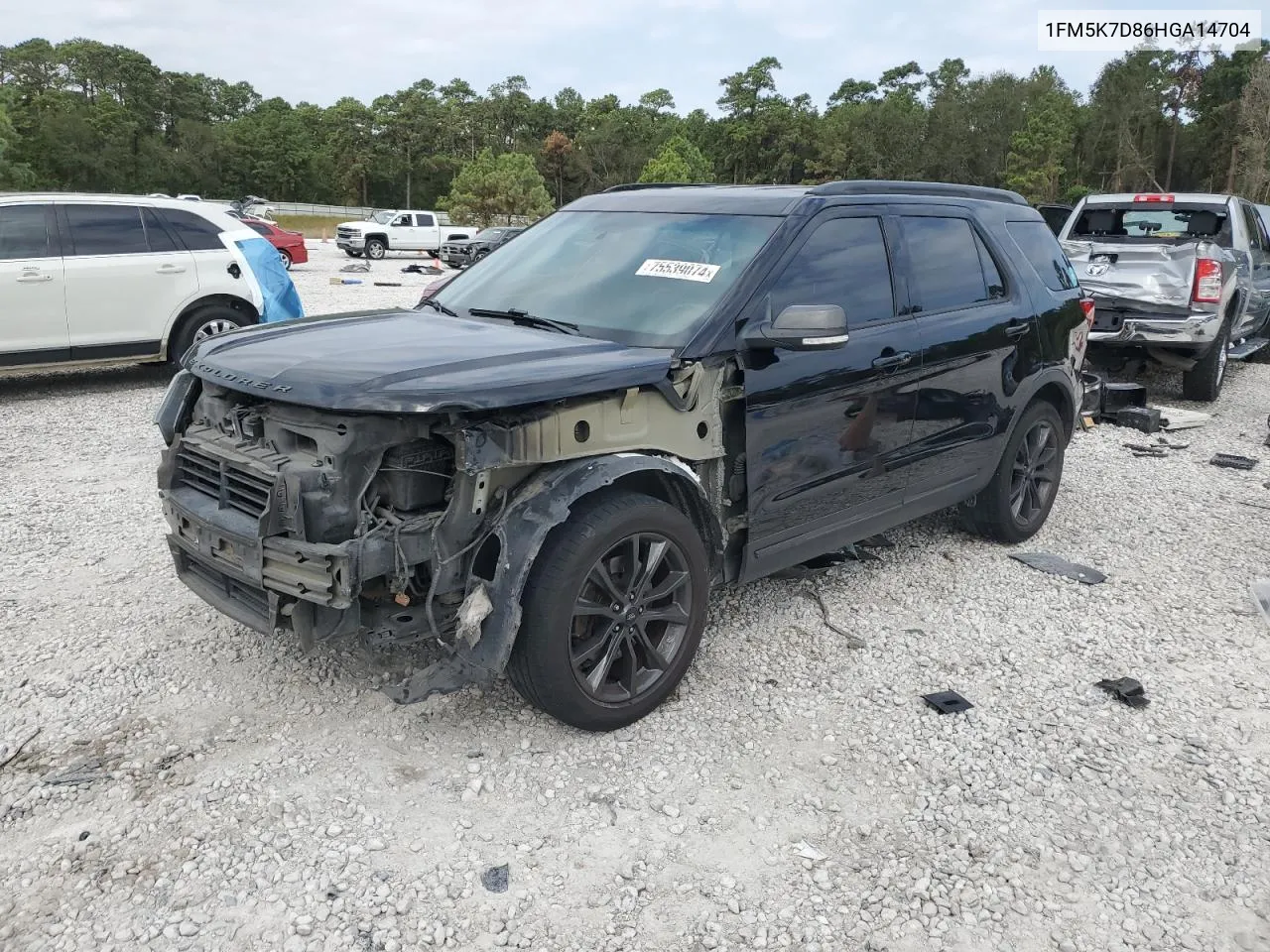 2017 Ford Explorer Xlt VIN: 1FM5K7D86HGA14704 Lot: 75539074