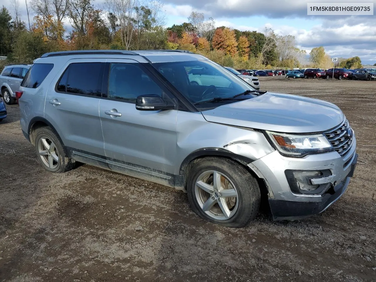 2017 Ford Explorer Xlt VIN: 1FM5K8D81HGE09735 Lot: 75823064