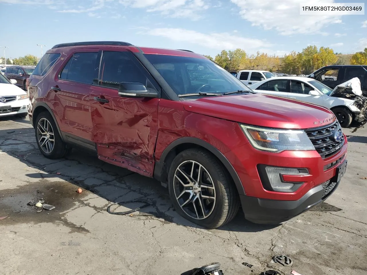 2017 Ford Explorer Sport VIN: 1FM5K8GT2HGD03469 Lot: 75849174