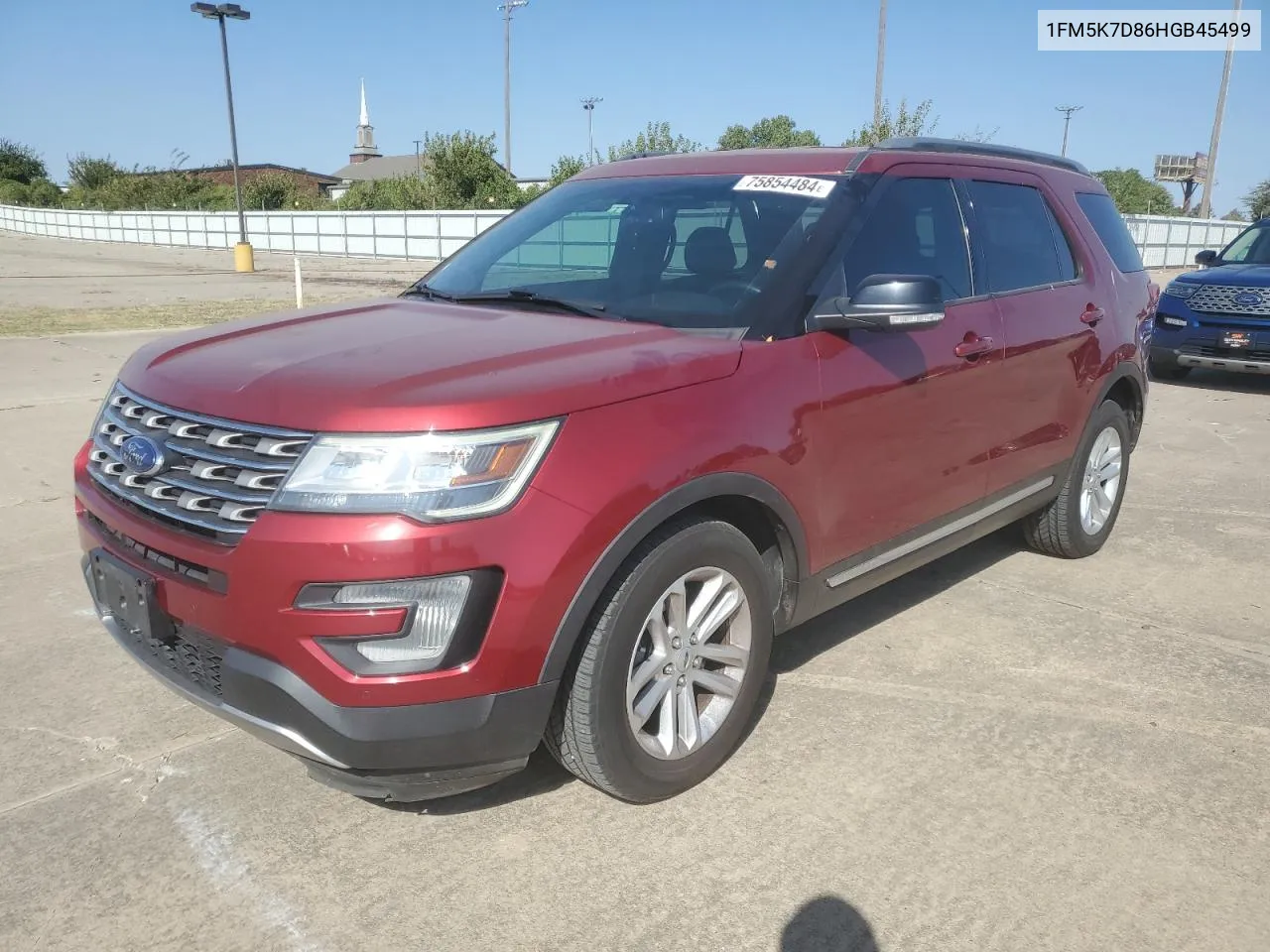 2017 Ford Explorer Xlt VIN: 1FM5K7D86HGB45499 Lot: 75854484