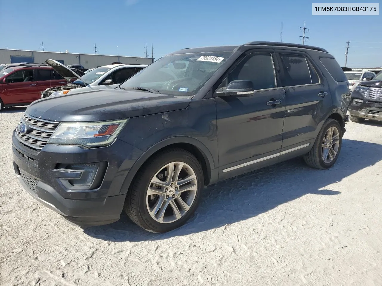 2017 Ford Explorer Xlt VIN: 1FM5K7D83HGB43175 Lot: 75980184