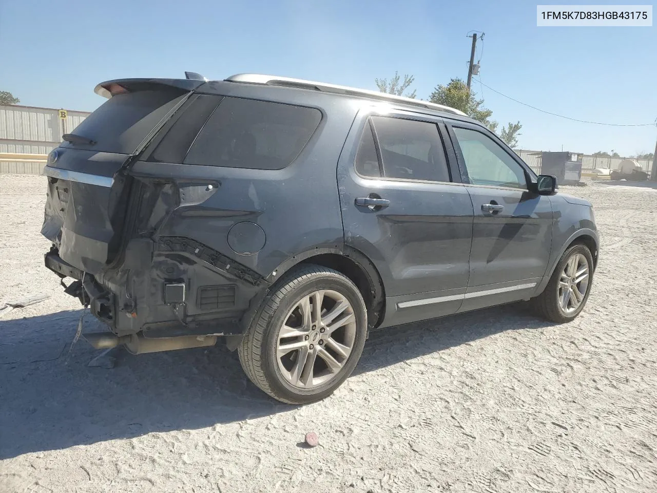 2017 Ford Explorer Xlt VIN: 1FM5K7D83HGB43175 Lot: 75980184