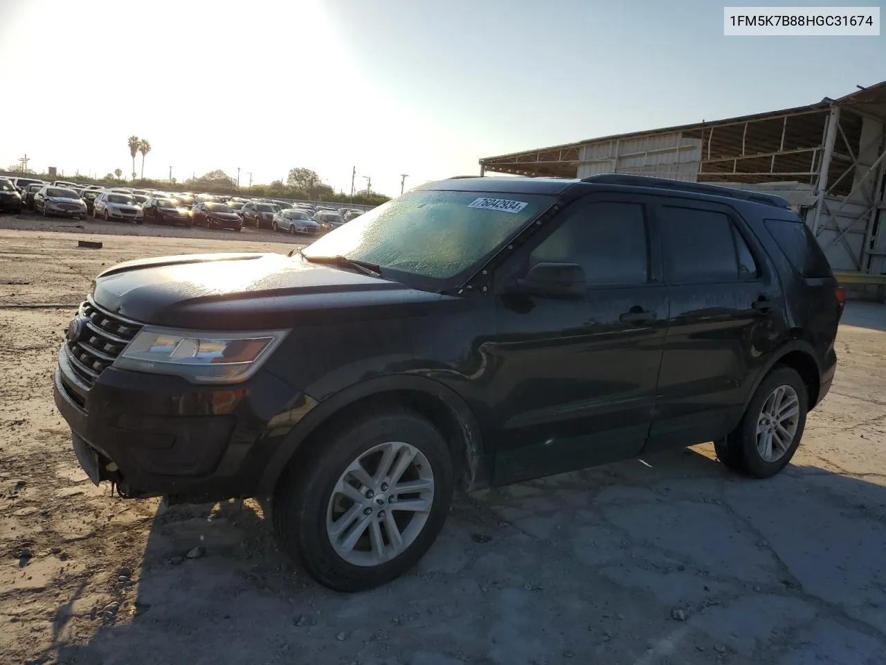 2017 Ford Explorer VIN: 1FM5K7B88HGC31674 Lot: 76042934