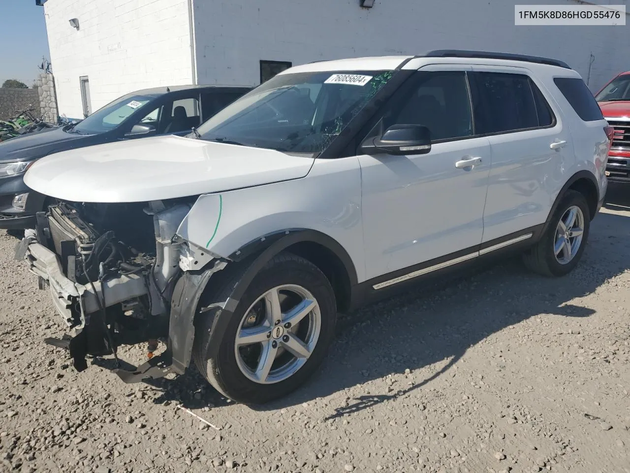 2017 Ford Explorer Xlt VIN: 1FM5K8D86HGD55476 Lot: 76085604