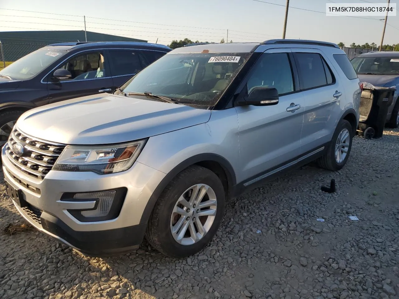 2017 Ford Explorer Xlt VIN: 1FM5K7D88HGC18744 Lot: 76090404