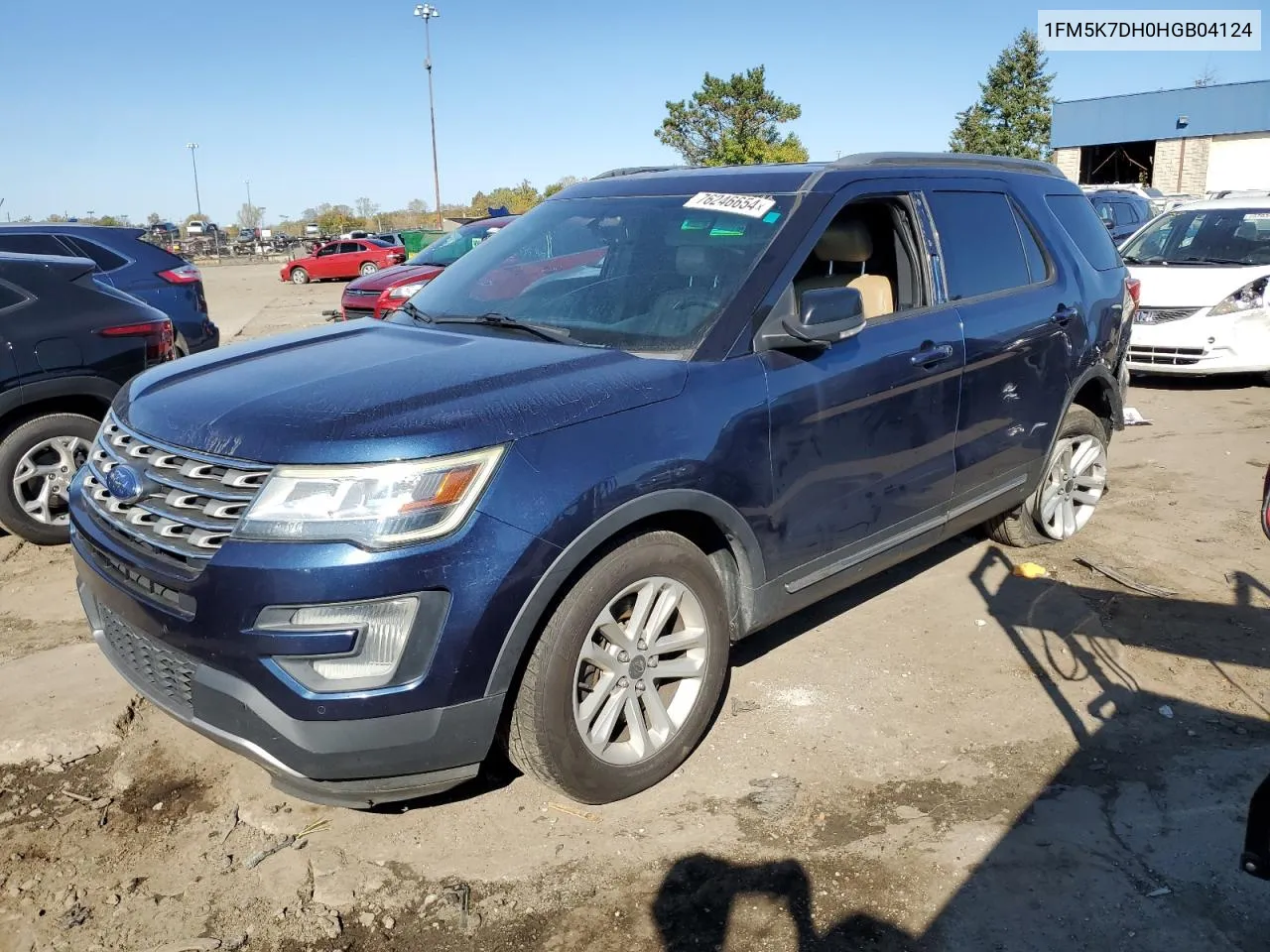 2017 Ford Explorer Xlt VIN: 1FM5K7DH0HGB04124 Lot: 76246654