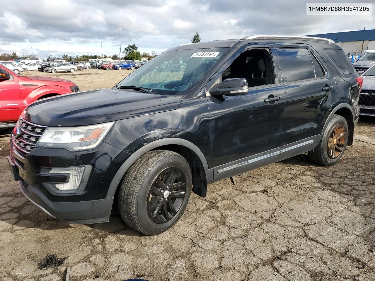 2017 Ford Explorer Xlt VIN: 1FM5K7D88HGE41205 Lot: 76251144