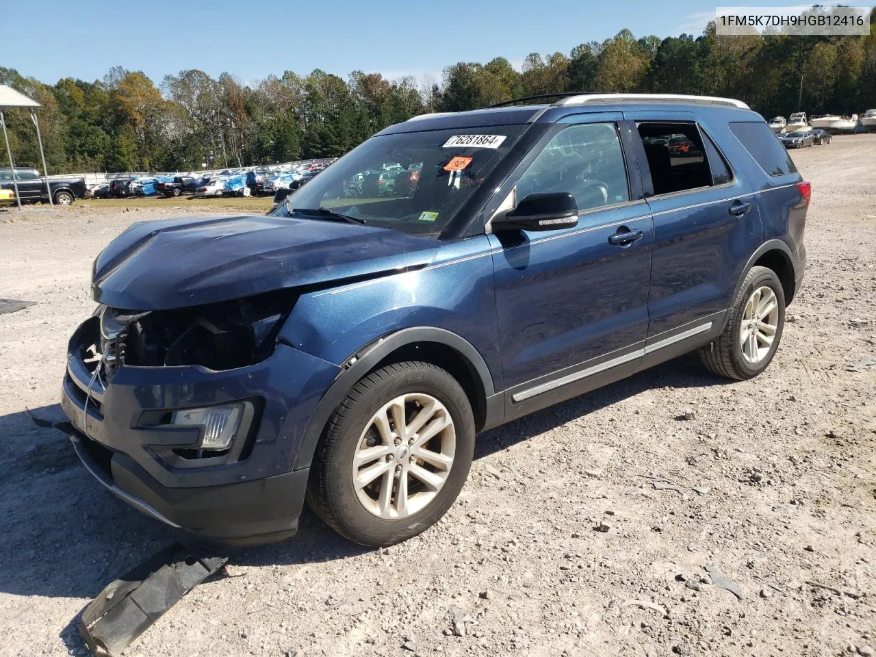 2017 Ford Explorer Xlt VIN: 1FM5K7DH9HGB12416 Lot: 76281864