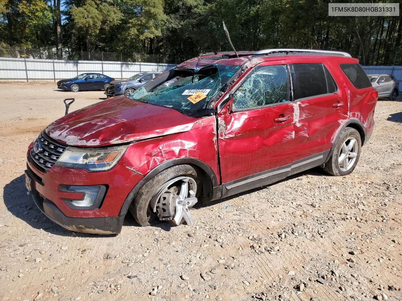 2017 Ford Explorer Xlt VIN: 1FM5K8D80HGB31331 Lot: 76406684