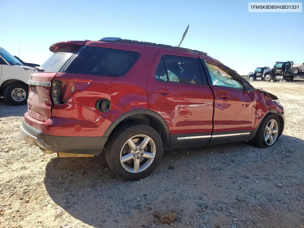 2017 Ford Explorer Xlt VIN: 1FM5K8D80HGB31331 Lot: 76406684