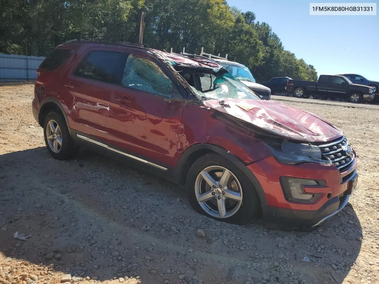 2017 Ford Explorer Xlt VIN: 1FM5K8D80HGB31331 Lot: 76406684