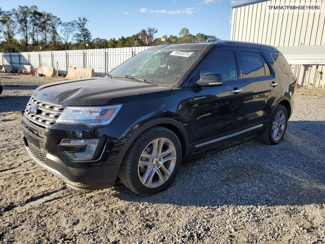 2017 Ford Explorer Limited VIN: 1FM5K7F88HGE19590 Lot: 76482874