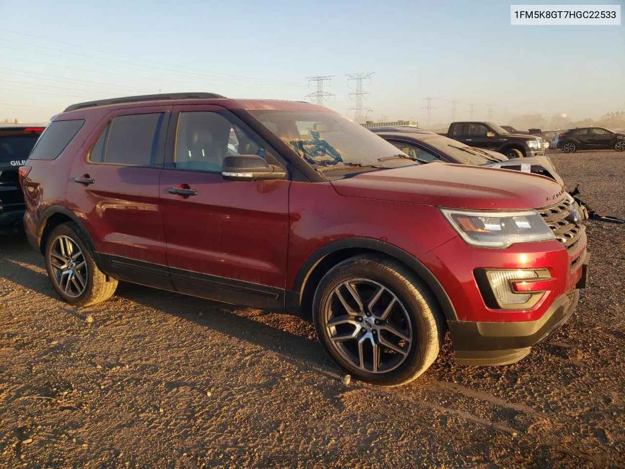 2017 Ford Explorer Sport VIN: 1FM5K8GT7HGC22533 Lot: 76506364