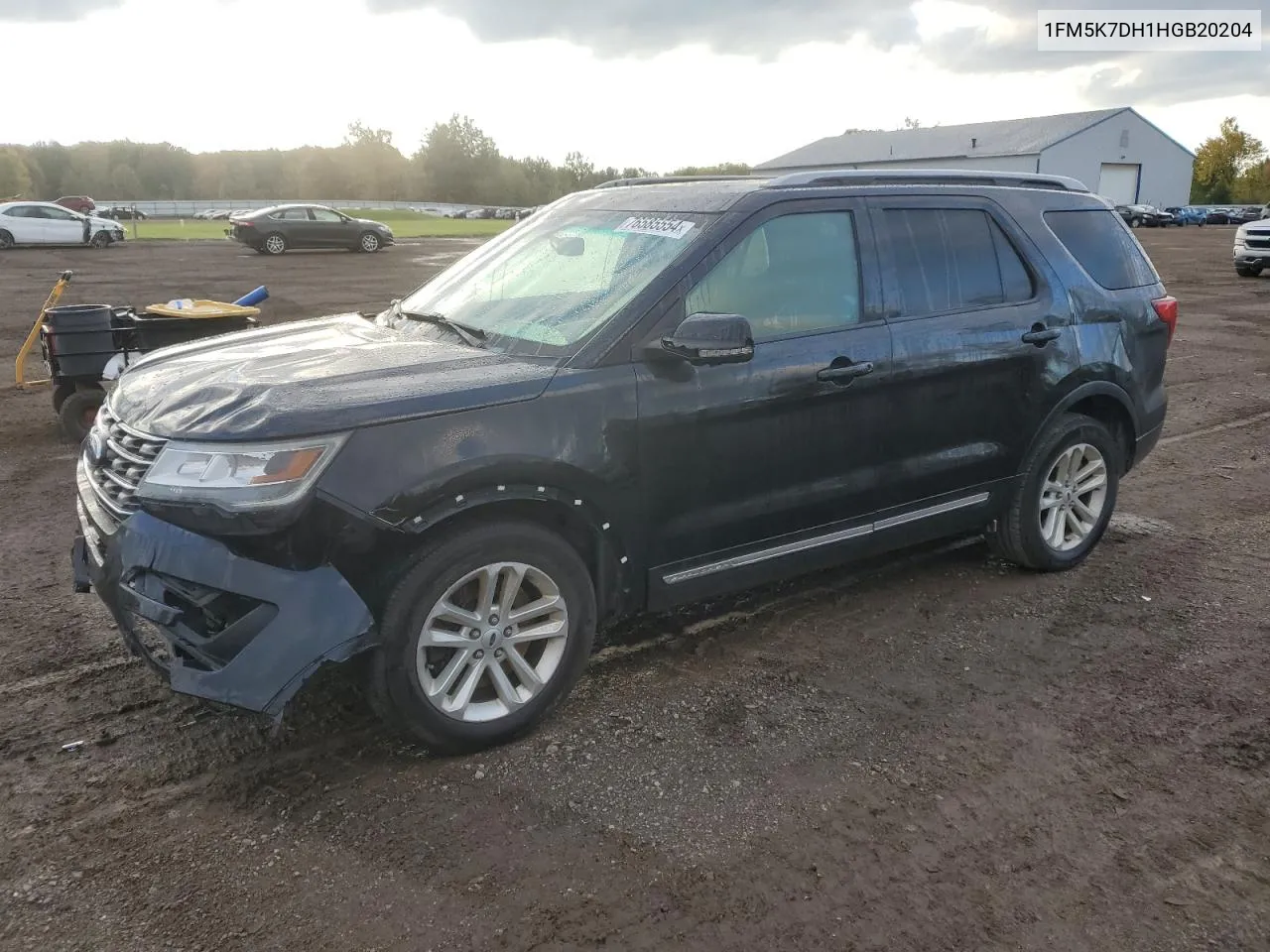 2017 Ford Explorer Xlt VIN: 1FM5K7DH1HGB20204 Lot: 76585554