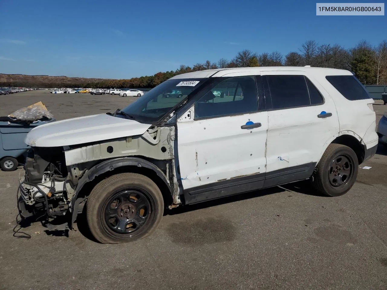 2017 Ford Explorer Police Interceptor VIN: 1FM5K8AR0HGB00643 Lot: 76733504