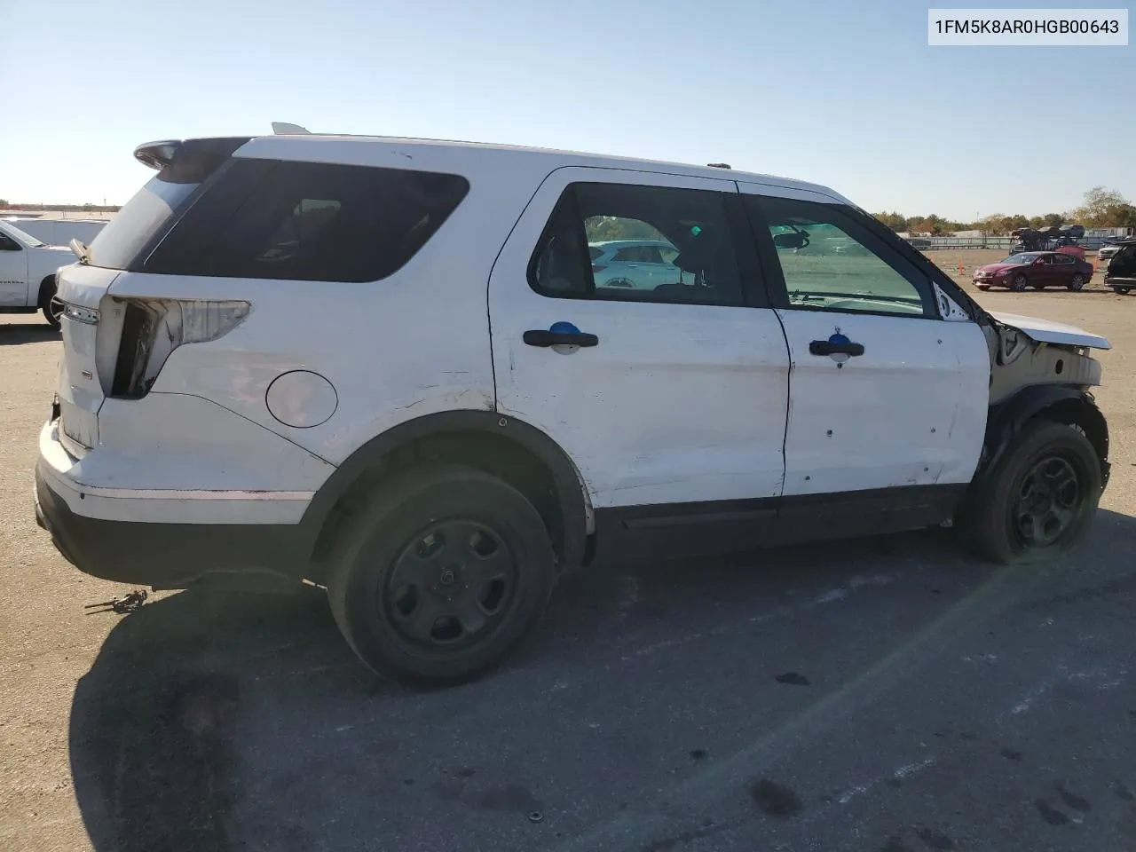 2017 Ford Explorer Police Interceptor VIN: 1FM5K8AR0HGB00643 Lot: 76733504