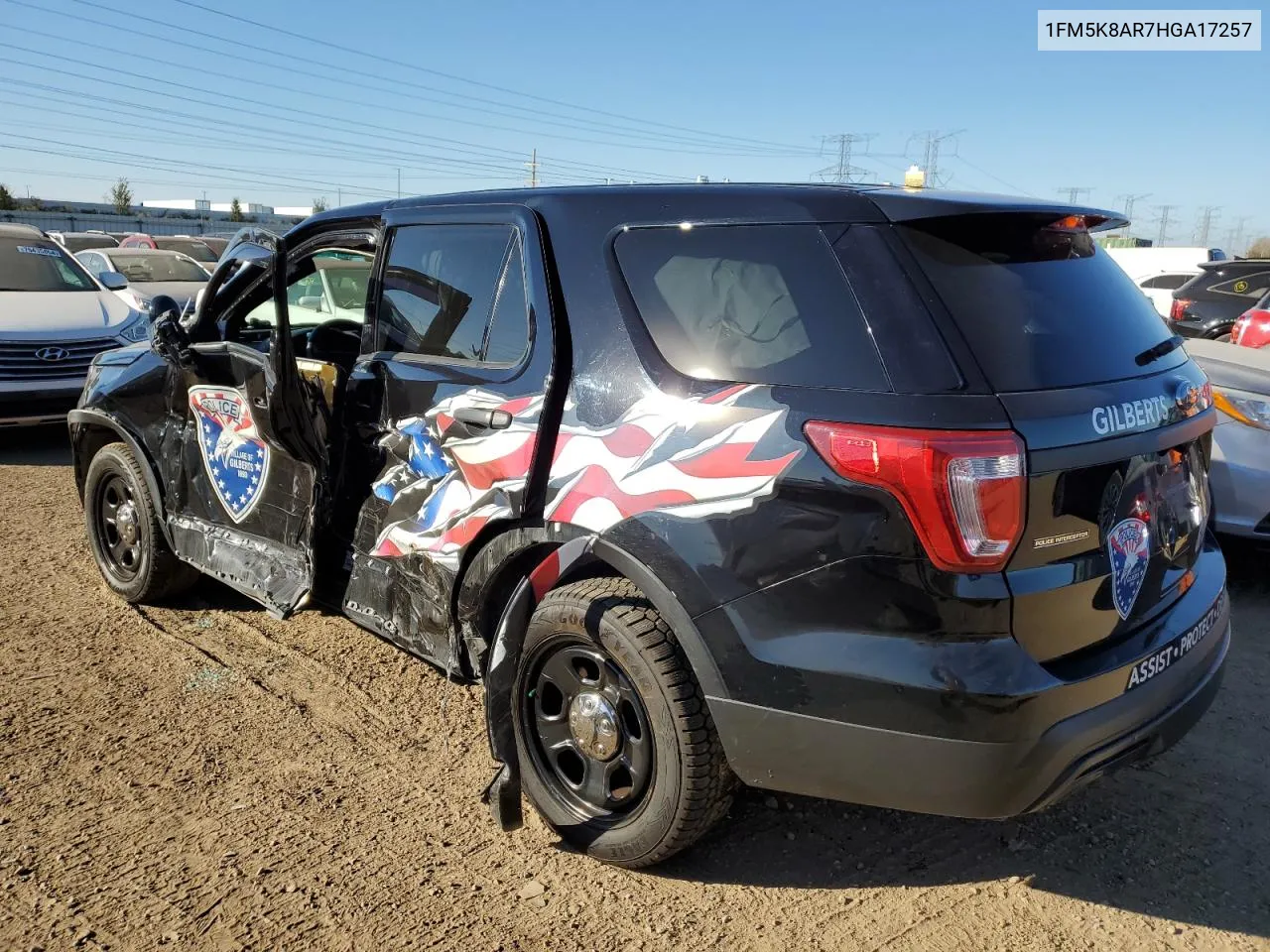 2017 Ford Explorer Police Interceptor VIN: 1FM5K8AR7HGA17257 Lot: 77140204