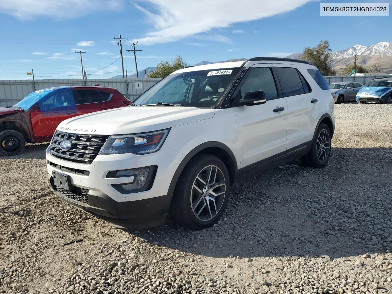 2017 Ford Explorer Sport VIN: 1FM5K8GT2HGD64028 Lot: 77161994