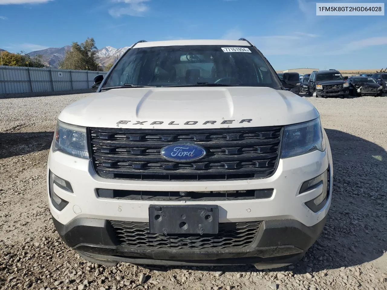 2017 Ford Explorer Sport VIN: 1FM5K8GT2HGD64028 Lot: 77161994