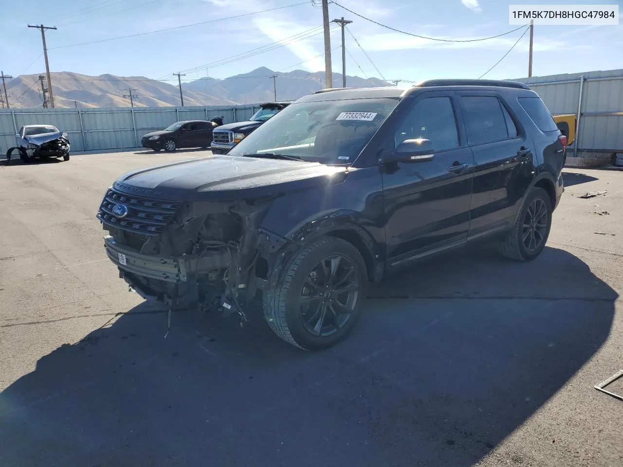 2017 Ford Explorer Xlt VIN: 1FM5K7DH8HGC47984 Lot: 77332944