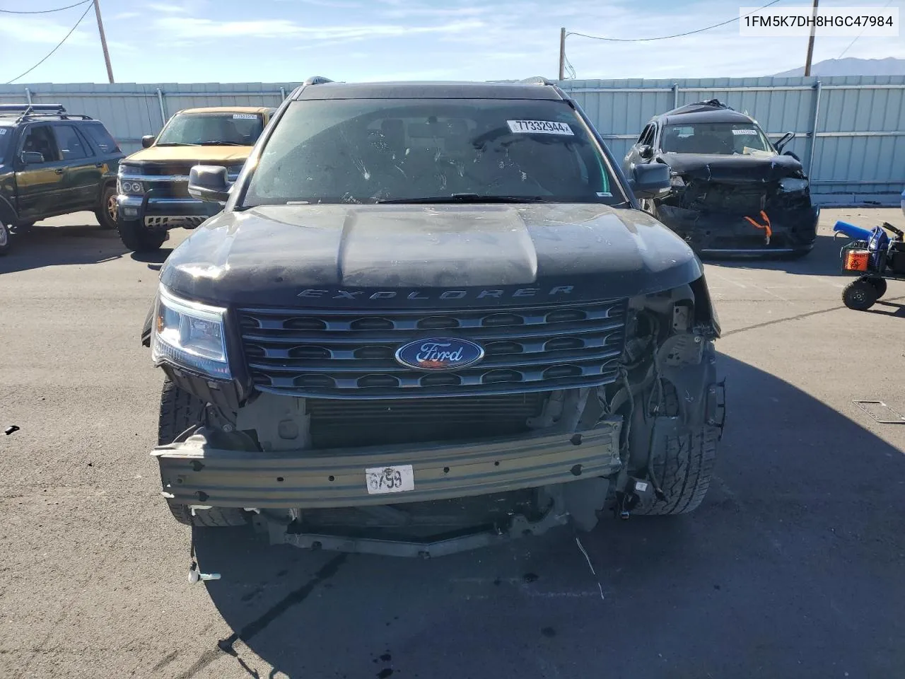 2017 Ford Explorer Xlt VIN: 1FM5K7DH8HGC47984 Lot: 77332944