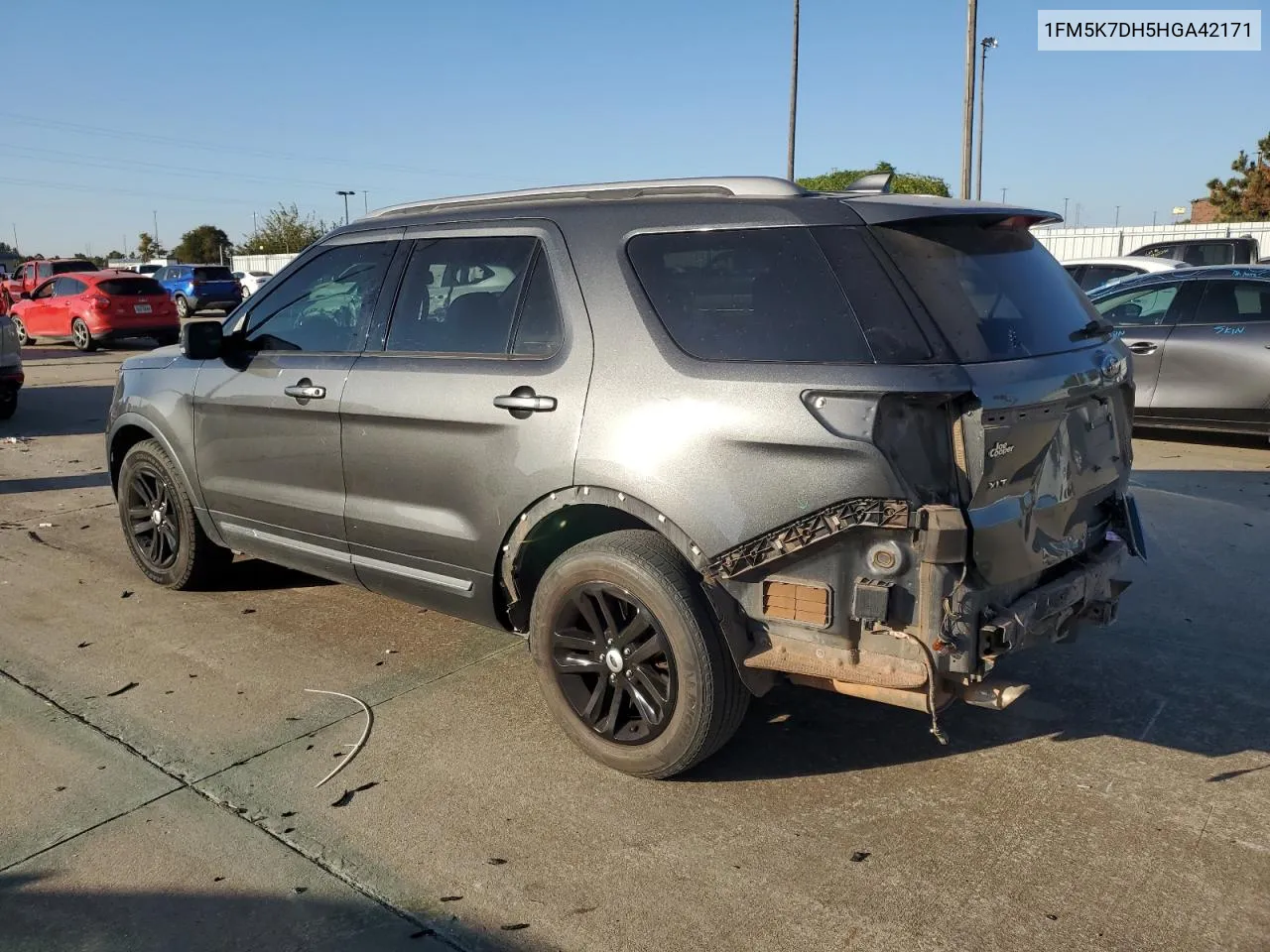 2017 Ford Explorer Xlt VIN: 1FM5K7DH5HGA42171 Lot: 77351144