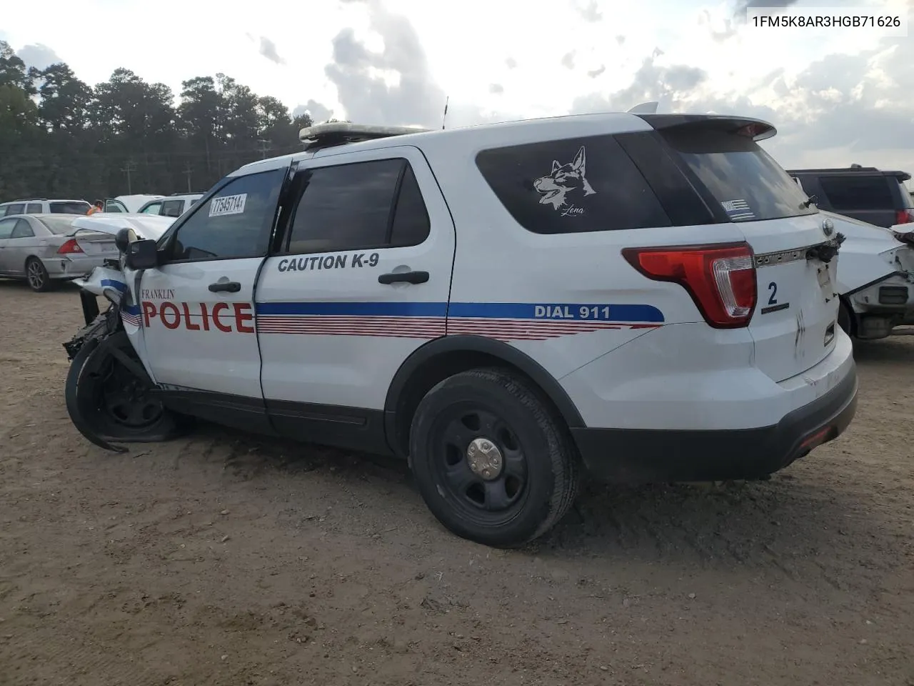 2017 Ford Explorer Police Interceptor VIN: 1FM5K8AR3HGB71626 Lot: 77545714