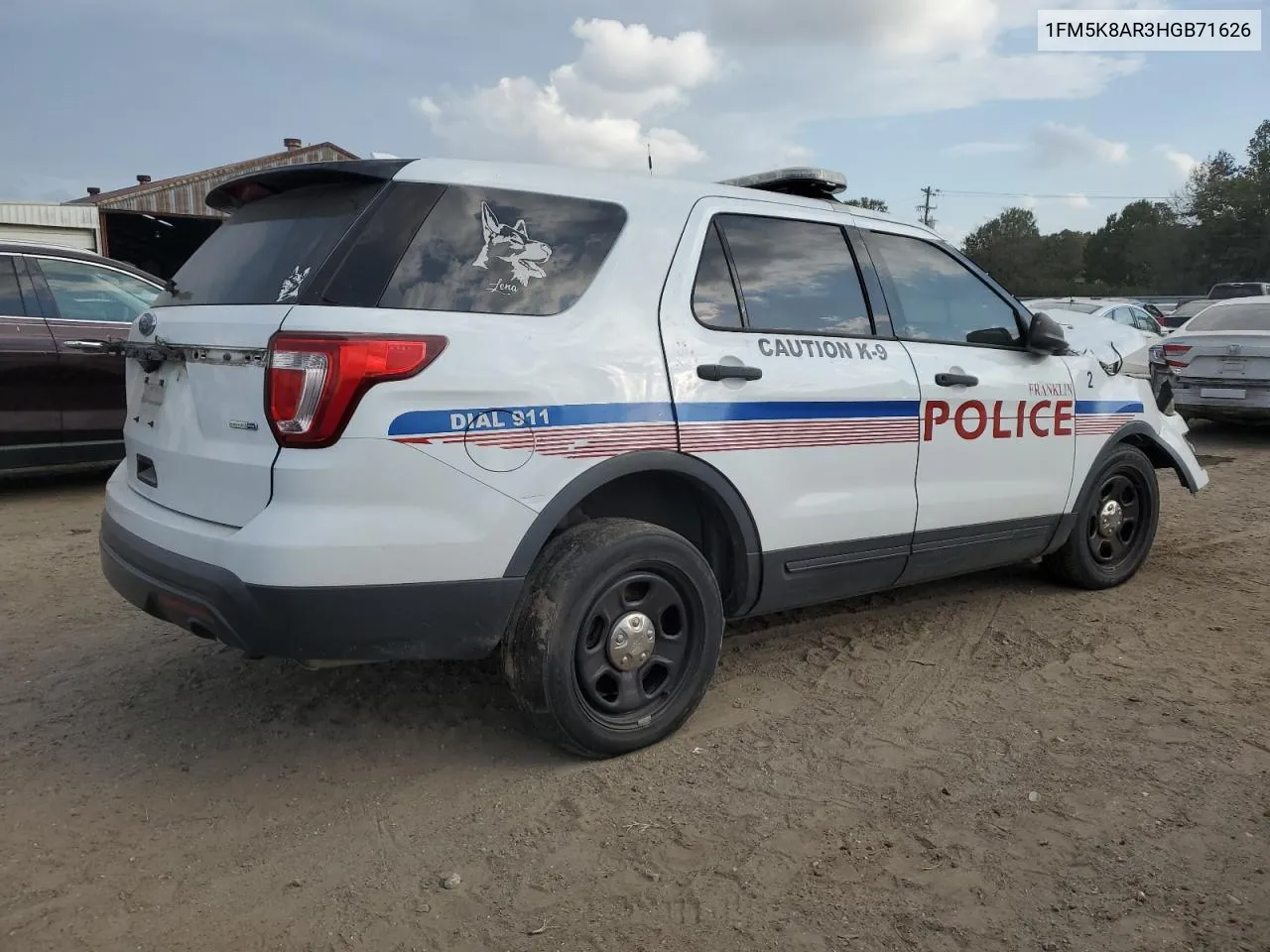 2017 Ford Explorer Police Interceptor VIN: 1FM5K8AR3HGB71626 Lot: 77545714