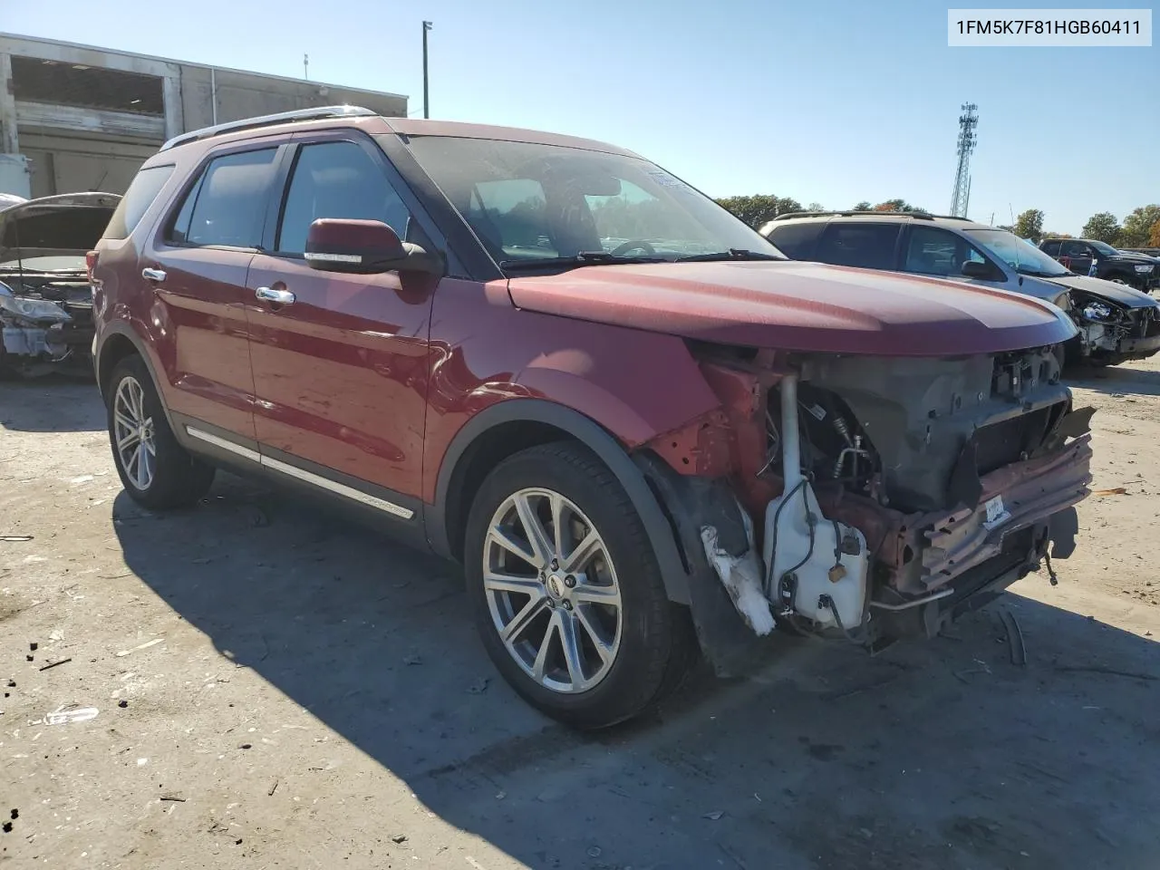 2017 Ford Explorer Limited VIN: 1FM5K7F81HGB60411 Lot: 77655774