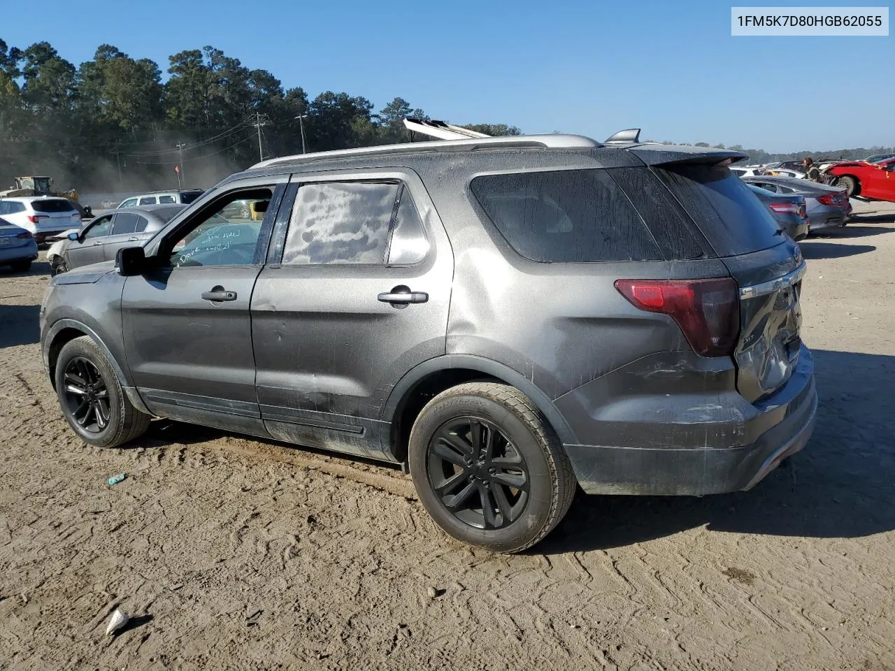 2017 Ford Explorer Xlt VIN: 1FM5K7D80HGB62055 Lot: 77833534