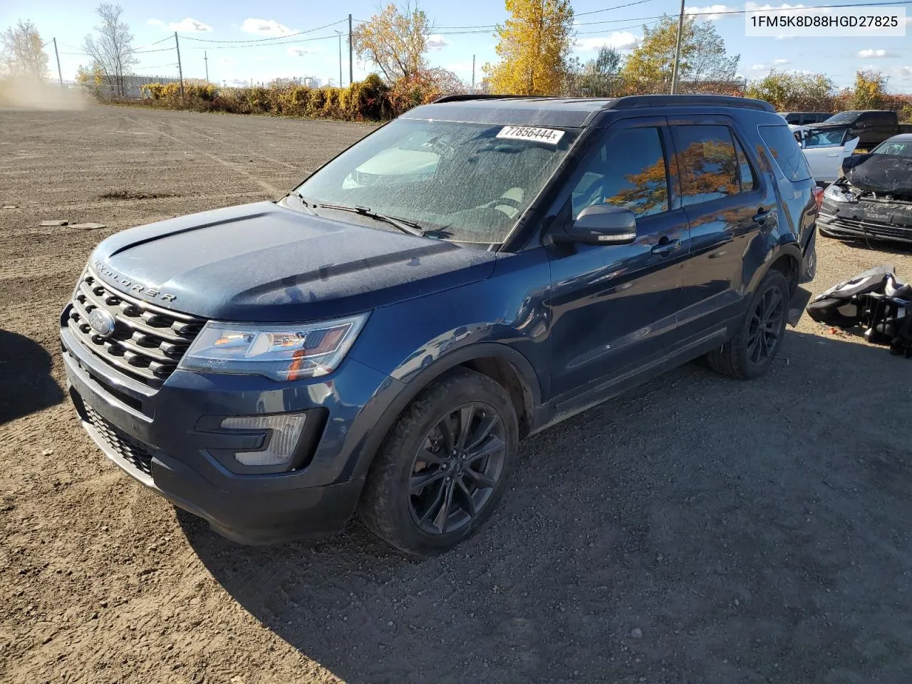 2017 Ford Explorer Xlt VIN: 1FM5K8D88HGD27825 Lot: 77856444